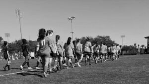black and white girls line up hunter's creek soccer club 2